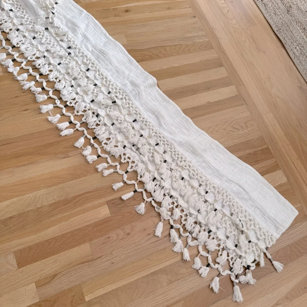 Anthropologie “ Hand made from anthropology curtains window  / Fringe ruffle  /